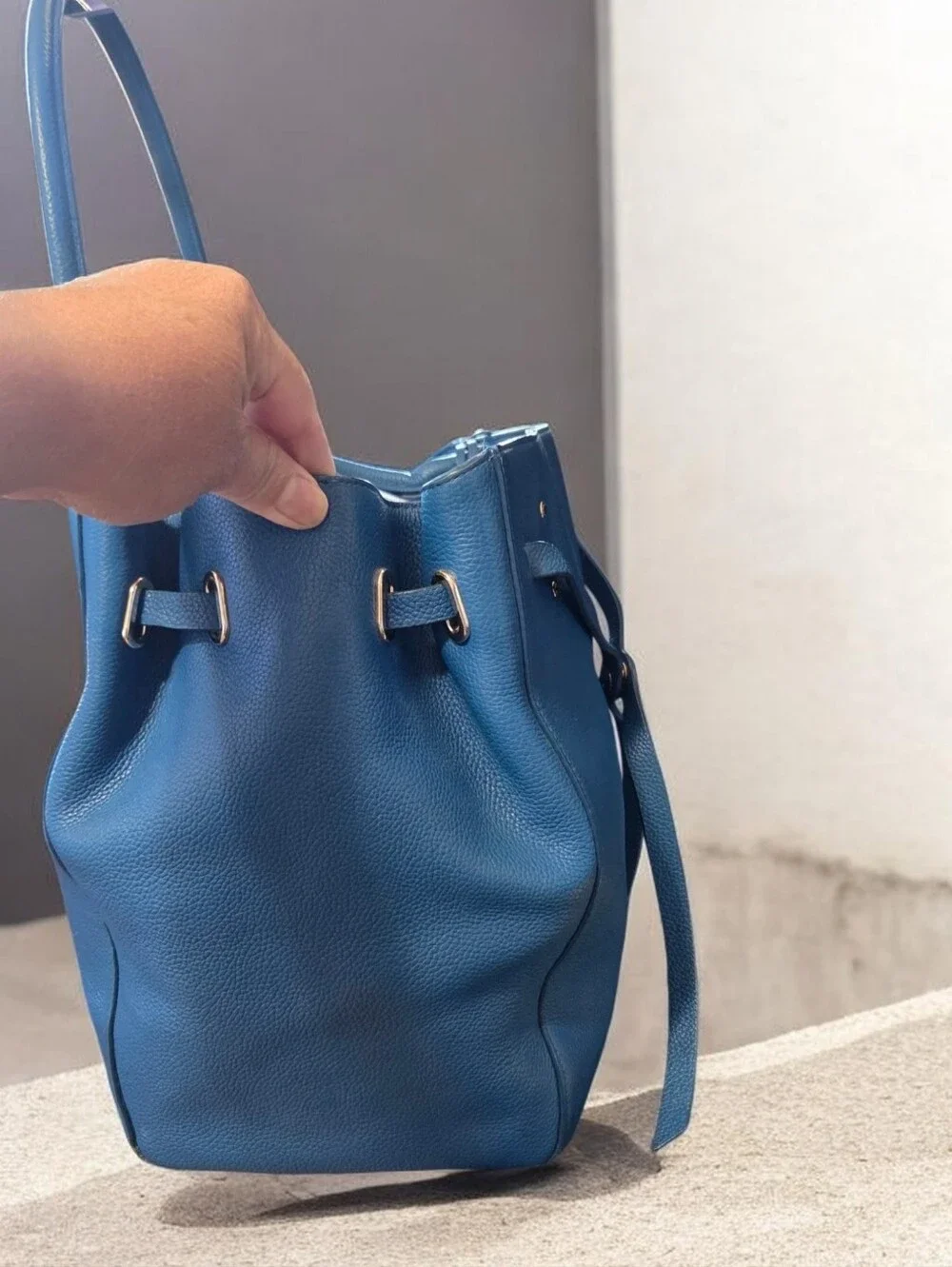 Coach Blue Leather Shoulder Tote